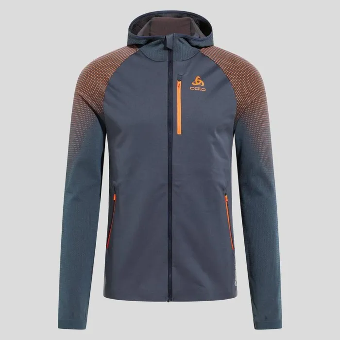 Odlo Mid Layers and Longsleeves The XAlp Performance Knit Hooded Mid Layer India Ink 8211 Oriole 8211 Men