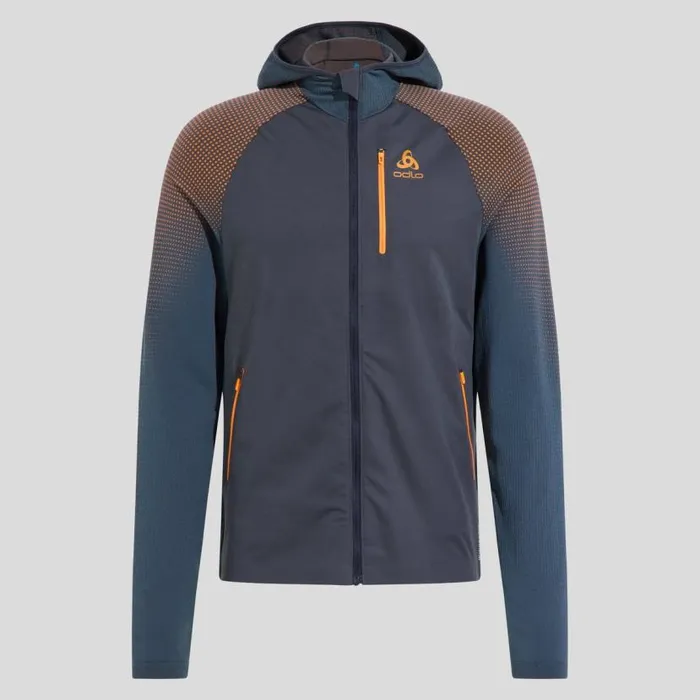 Odlo Mid Layers and Longsleeves The XAlp Performance Knit Hooded Mid Layer India Ink 8211 Oriole 8211 Men