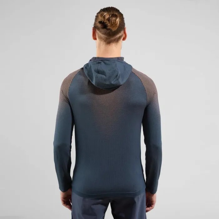 Odlo Mid Layers and Longsleeves The XAlp Performance Knit Hooded Mid Layer India Ink 8211 Oriole 8211 Men