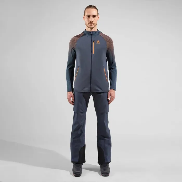 Odlo Mid Layers and Longsleeves The XAlp Performance Knit Hooded Mid Layer India Ink 8211 Oriole 8211 Men