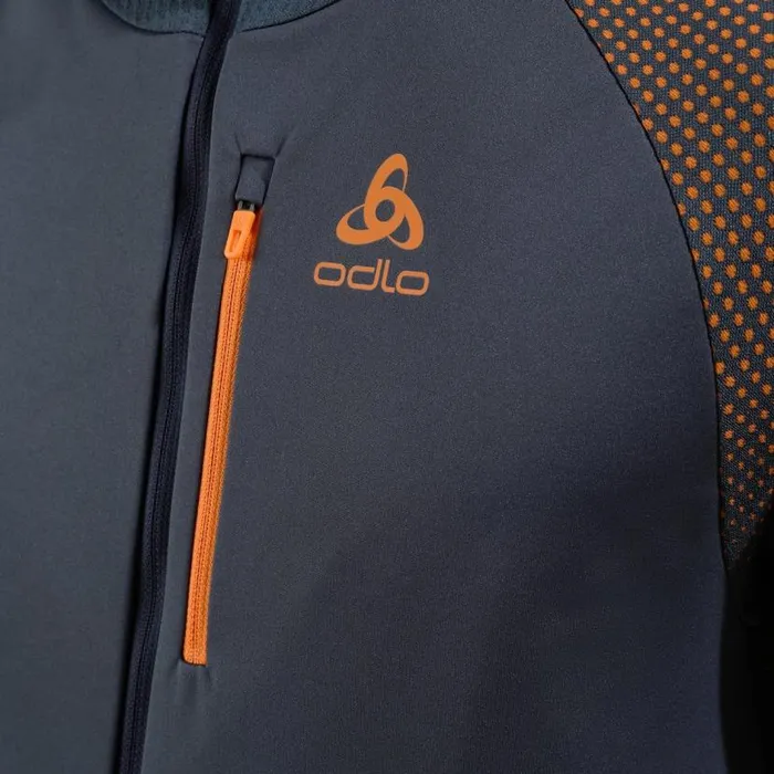 Odlo Mid Layers and Longsleeves The XAlp Performance Knit Hooded Mid Layer India Ink 8211 Oriole 8211 Men