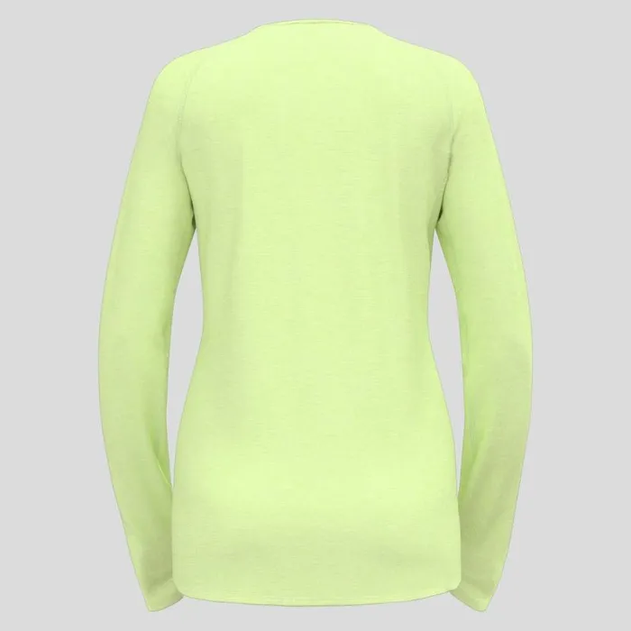 Odlo Mid Layers and Longsleeves The XAlp Performance Wool 115 Trail Running Long Sleeve TShirt Shadow Lime Melange 8211 Women