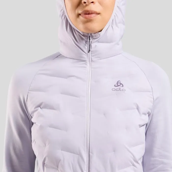 Odlo Mid Layers and Longsleeves The Zeroweight Insulator Hybrid Mid Layer Hooded Zip Misty Lilac 8211 Women