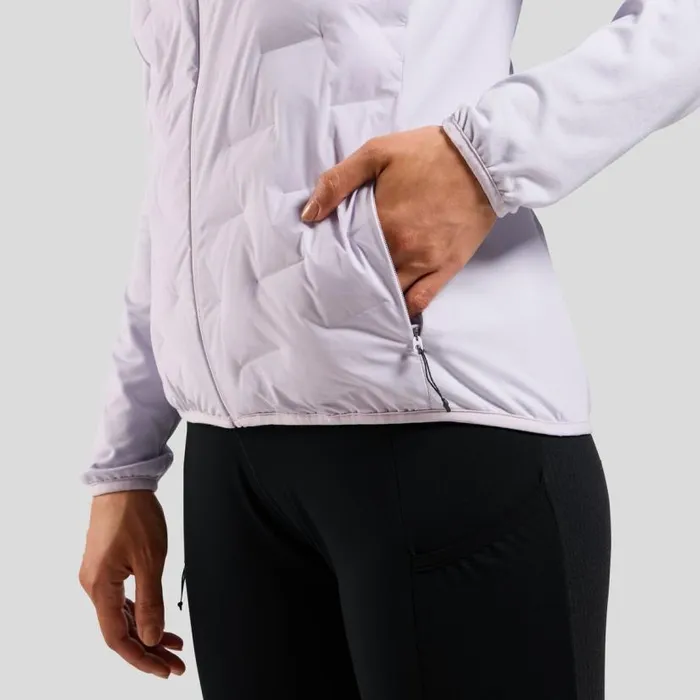 Odlo Mid Layers and Longsleeves The Zeroweight Insulator Hybrid Mid Layer Hooded Zip Misty Lilac 8211 Women