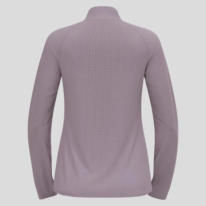 Odlo Mid Layers and Longsleeves The Zeroweight Warm HalfZip Running Mid Layer 20 Gray Ridge 8211 Women
