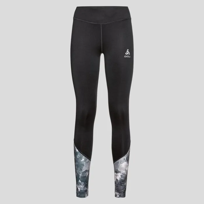 Odlo Pants and Tights The Essentials Print Running And Training Tights Black 8211 Women