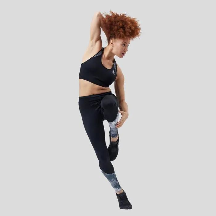 Odlo Pants and Tights The Essentials Print Running And Training Tights Black 8211 Women