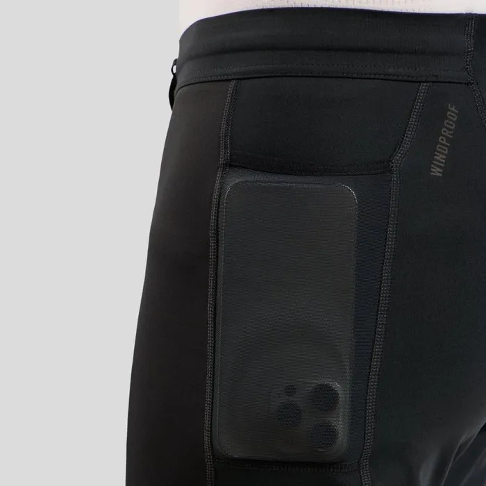 Odlo Pants and Tights The Zeroweight Warm Reflective Running Tights 20 Black 8211 Men