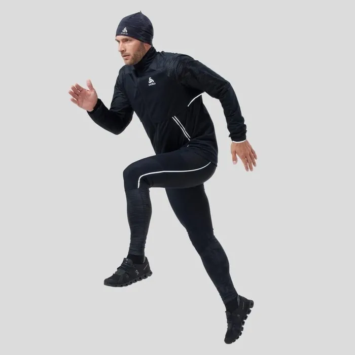 Odlo Pants and Tights The Zeroweight Warm Reflective Running Tights Black 8211 Men