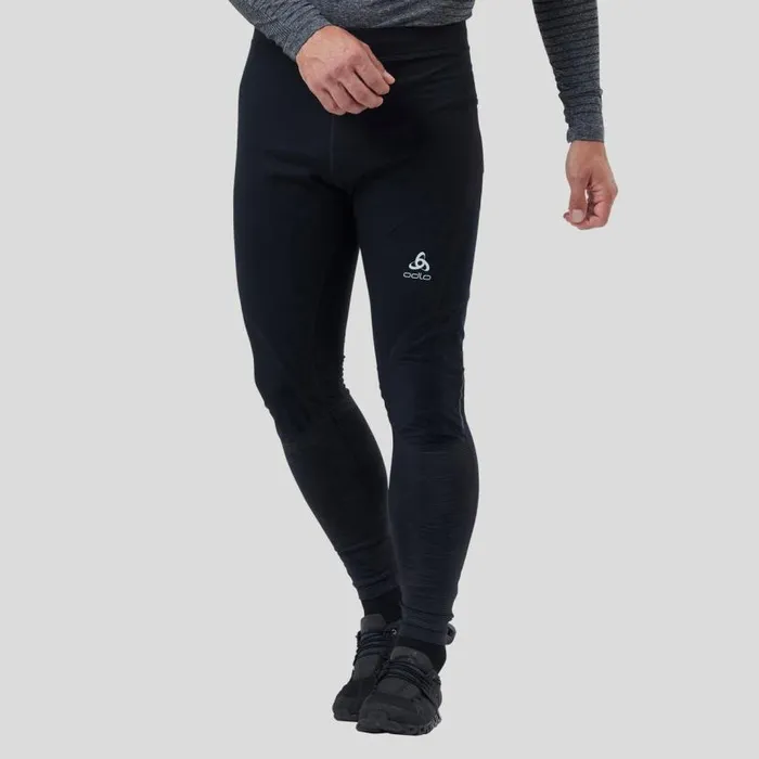 Odlo Pants and Tights The Zeroweight Warm Reflective Running Tights Black 8211 Men