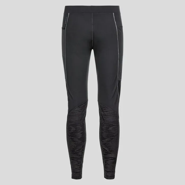 Odlo Pants and Tights The Zeroweight Warm Reflective Running Tights Black 8211 Men