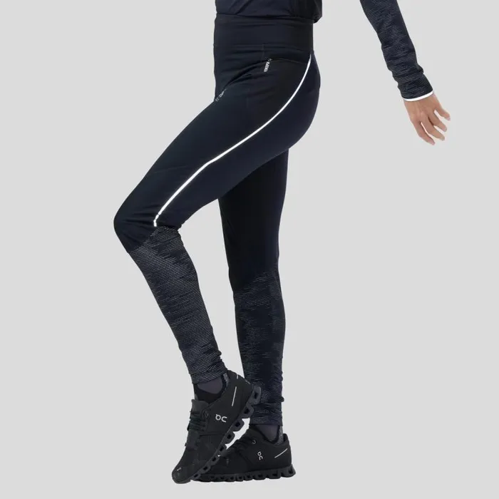 Odlo Pants and Tights The Zeroweight Warm Reflective Running Tights Black 8211 Women