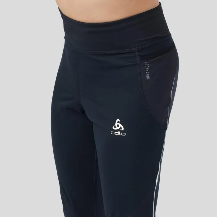 Odlo Pants and Tights The Zeroweight Warm Reflective Running Tights Black 8211 Women