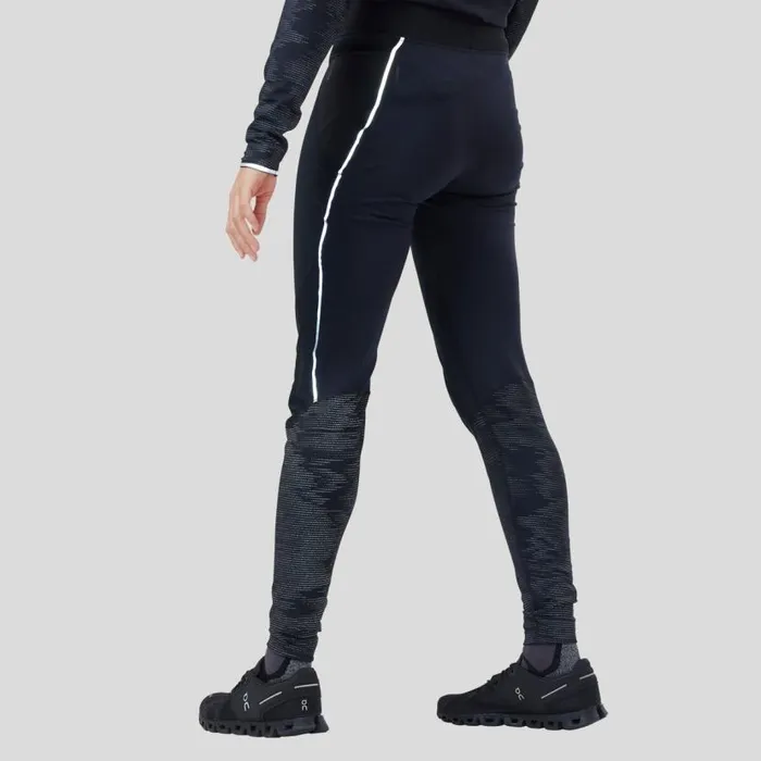 Odlo Pants and Tights The Zeroweight Warm Reflective Running Tights Black 8211 Women