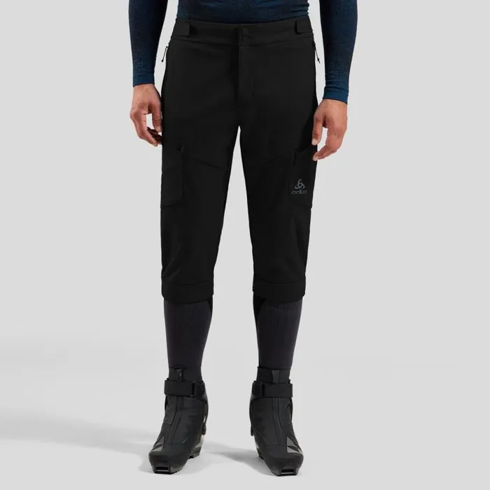Odlo Pants and Tights The Zeroweight XWarm Windproof Knickerbockers Black 8211 Men