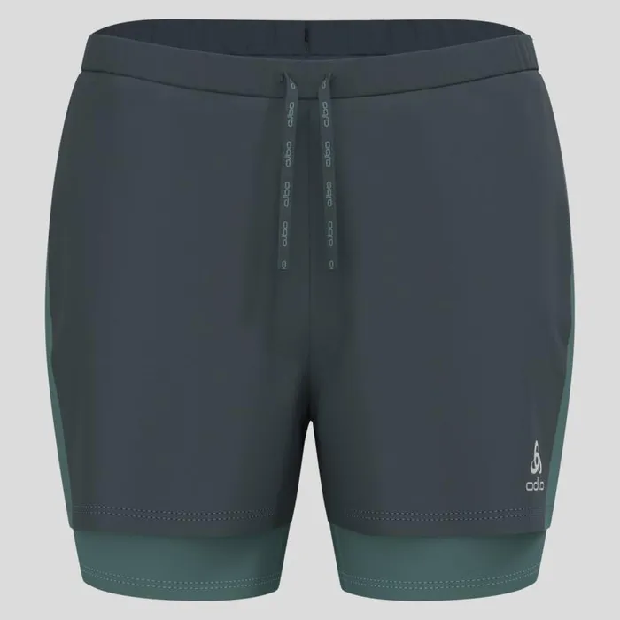 Odlo Shorts The Essentials 3 Inch 2In1 Running Shorts Dark Slate 8211 Aqua Haze 8211 Women