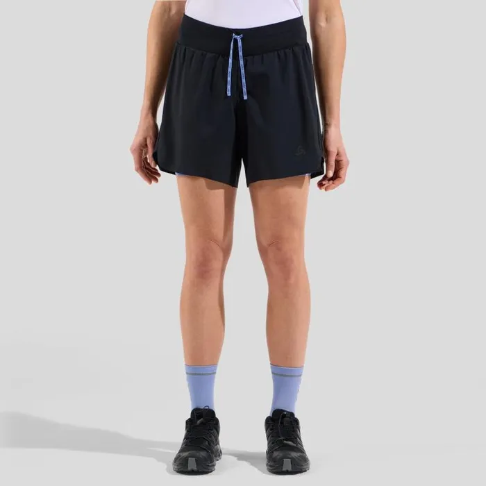 Odlo Shorts The XAlp 6Inch Trail Running Shorts Black 8211 Persian Jewel 8211 Women Odlo Shorts The XAlp 6Inch Trail Running Shorts Black 8211 Persian Jewel 8211 Women