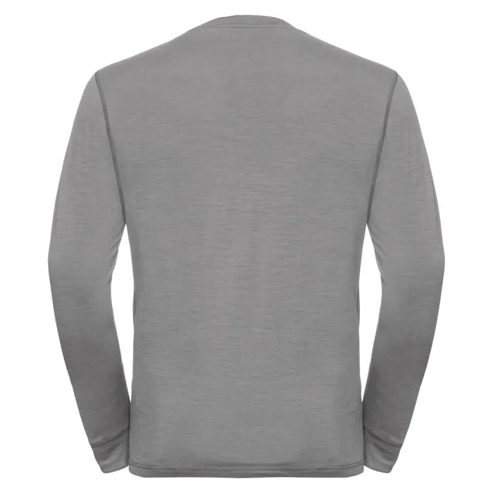 Odlo Ski and Snow The Natural Merino 200 Base Layer Top Grey Melange 8211 Grey Melange 8211 Men