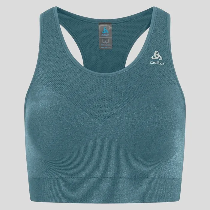 Odlo Sports Bras The Ceramicool Seamless Medium Sports Bra Provincial Blue Melange 8211 Women