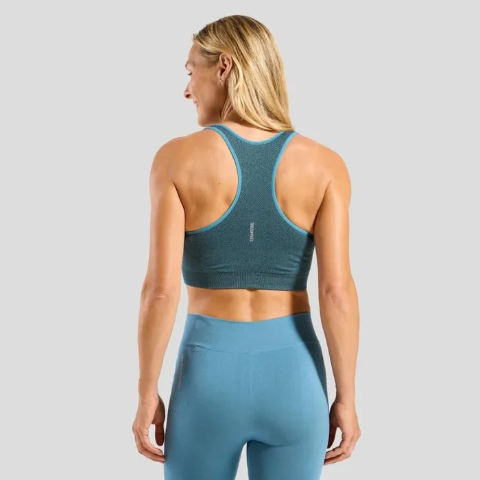 Odlo Sports Bras The Ceramicool Seamless Medium Sports Bra Provincial Blue Melange 8211 Women