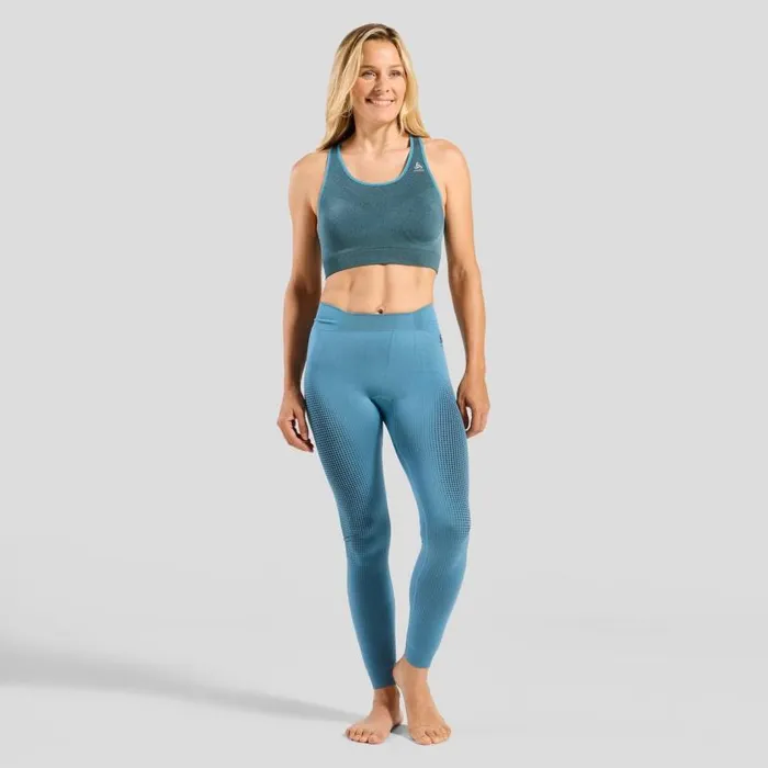 Odlo Sports Bras The Ceramicool Seamless Medium Sports Bra Provincial Blue Melange 8211 Women