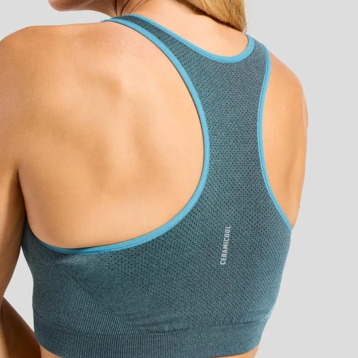 Odlo Sports Bras The Ceramicool Seamless Medium Sports Bra Provincial Blue Melange 8211 Women