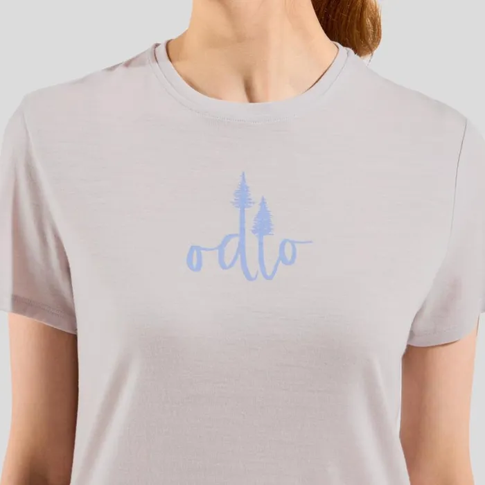 Odlo Tshirts and Polos Ascent Merino 160 Tree Logo TShirt Silver Cloud 8211 Women