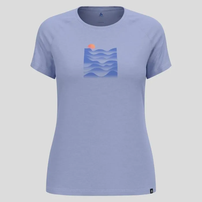 Odlo Tshirts and Polos Ascent Performance Wool 130 Sunset TShirt Blue Heron Melange 8211 Women