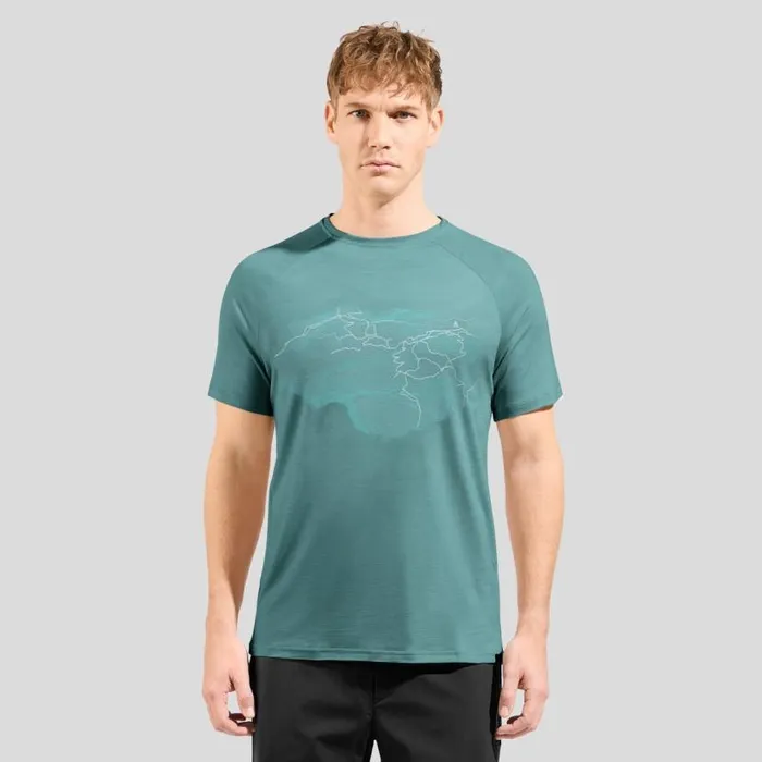 Odlo Tshirts and Polos Ascent Performance Wool 130 Topography TShirt Arctic Melange 8211 Men Odlo Tshirts and Polos Ascent Performance Wool 130 Topography TShirt Arctic Melange 8211 Men
