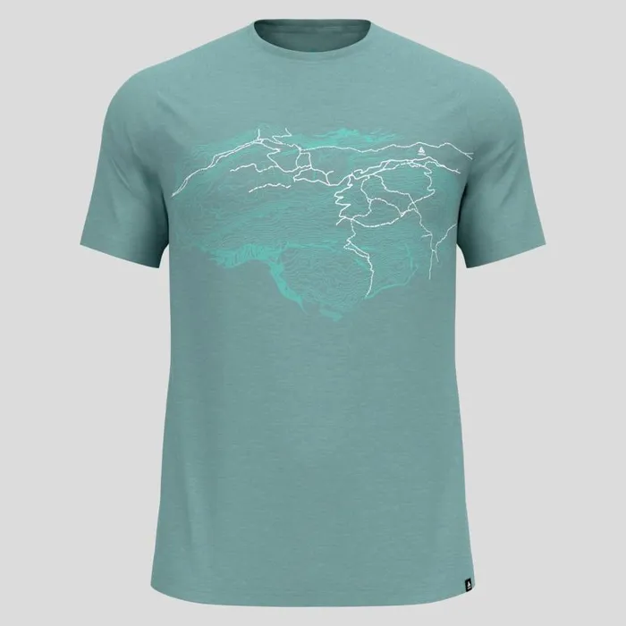 Odlo Tshirts and Polos Ascent Performance Wool 130 Topography TShirt Arctic Melange 8211 Men