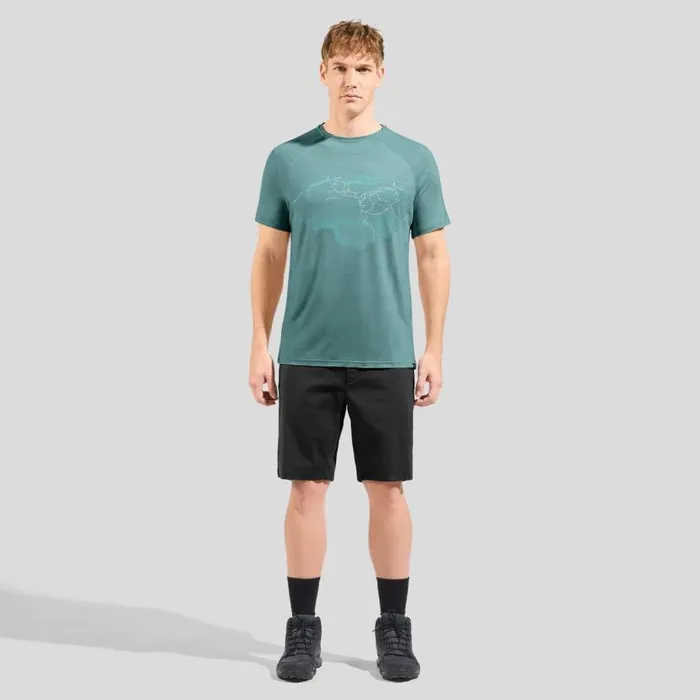 Odlo Tshirts and Polos Ascent Performance Wool 130 Topography TShirt Arctic Melange 8211 Men