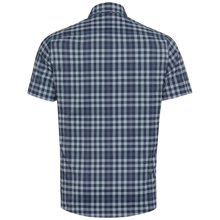 Odlo Tshirts and Polos Nikko Check Shirt Faded Denim 8211 Blue Indigo 8211 Diving Navy 8211 Check 8211 Men