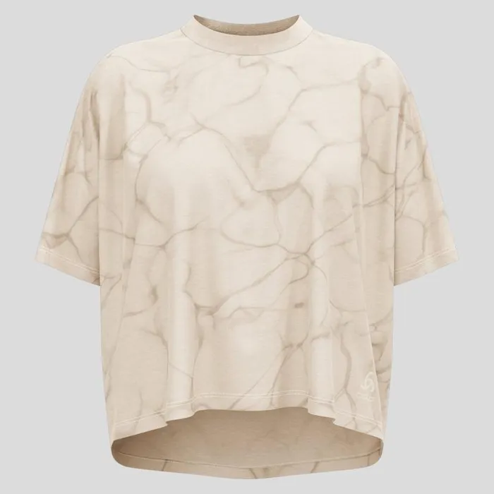 Odlo Tshirts and Polos The Active 365 Natural Blend Print TShirt Silver Cloud Melange 8211 Women