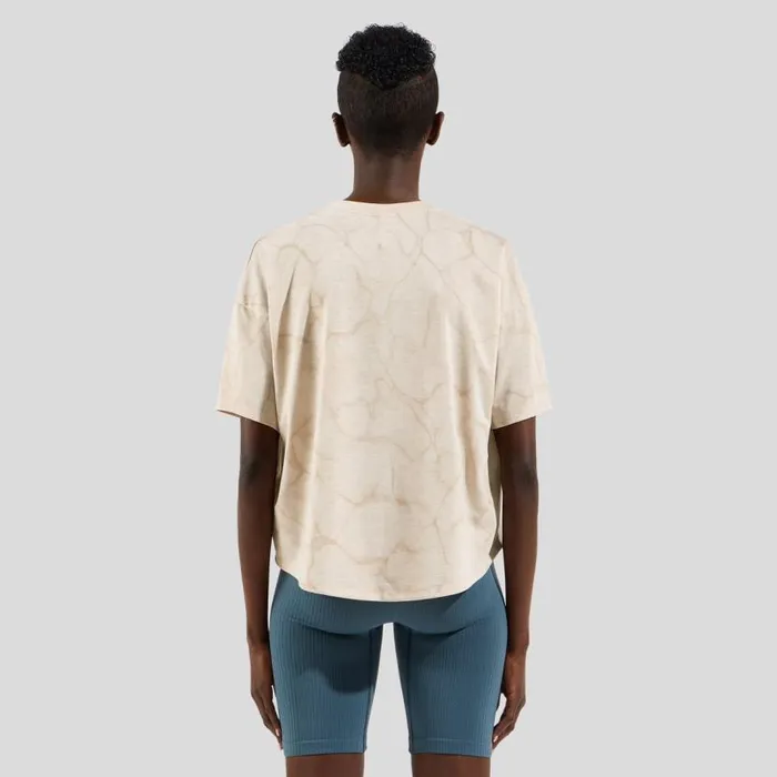 Odlo Tshirts and Polos The Active 365 Natural Blend Print TShirt Silver Cloud Melange 8211 Women