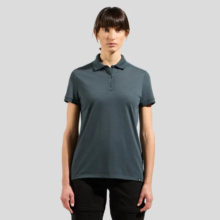 Odlo Tshirts and Polos The Ascent Natural Polo Shirt Dark Slate 8211 Women