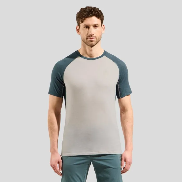 Odlo Tshirts and Polos The Ascent Performance Wool 125 TShirt Silver Cloud 8211 Dark Slate 8211 Men