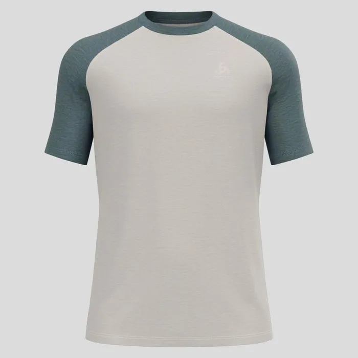 Odlo Tshirts and Polos The Ascent Performance Wool 125 TShirt Silver Cloud 8211 Dark Slate 8211 Men