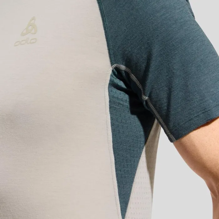 Odlo Tshirts and Polos The Ascent Performance Wool 125 TShirt Silver Cloud 8211 Dark Slate 8211 Men