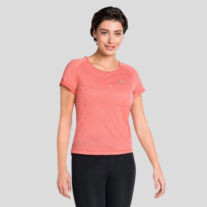 Odlo Tshirts and Polos The Essentials Cycling TShirt Hot Coral Melange 8211 Women Odlo Tshirts and Polos The Essentials Cycling TShirt Hot Coral Melange 8211 Women