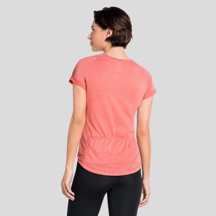 Odlo Tshirts and Polos The Essentials Cycling TShirt Hot Coral Melange 8211 Women