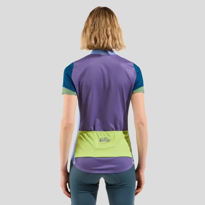 Odlo Tshirts and Polos The Essentials Heritage Cycling Jersey Blue Heron 8211 Women