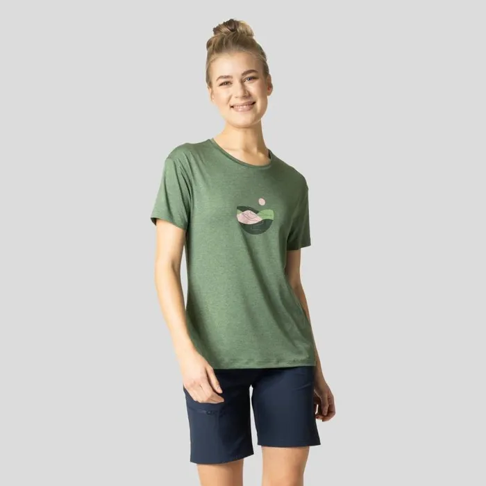 Odlo Tshirts and Polos The Essentials Lema Hills TShirt Loden Frost Melange 8211 Women Odlo Tshirts and Polos The Essentials Lema Hills TShirt Loden Frost Melange 8211 Women