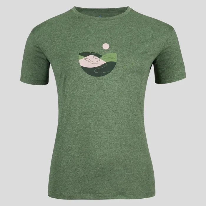 Odlo Tshirts and Polos The Essentials Lema Hills TShirt Loden Frost Melange 8211 Women