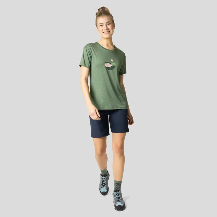 Odlo Tshirts and Polos The Essentials Lema Hills TShirt Loden Frost Melange 8211 Women