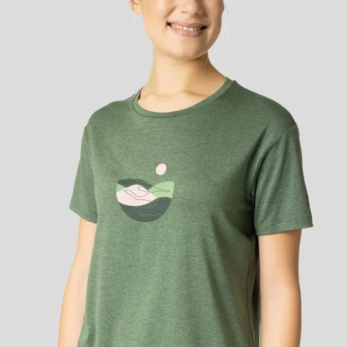 Odlo Tshirts and Polos The Essentials Lema Hills TShirt Loden Frost Melange 8211 Women