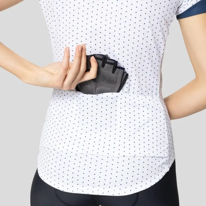 Odlo Tshirts and Polos The Essentials Print Jersey White 8211 Blue Wing Teal 8211 Women