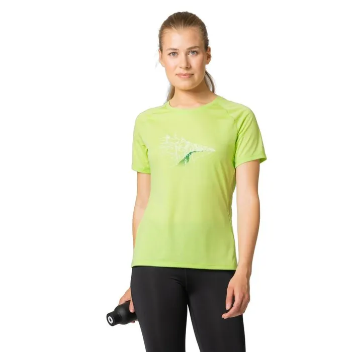 Odlo Tshirts and Polos The Essentials Print Running TShirt Sharp Green 8211 Women Odlo Tshirts and Polos The Essentials Print Running TShirt Sharp Green 8211 Women