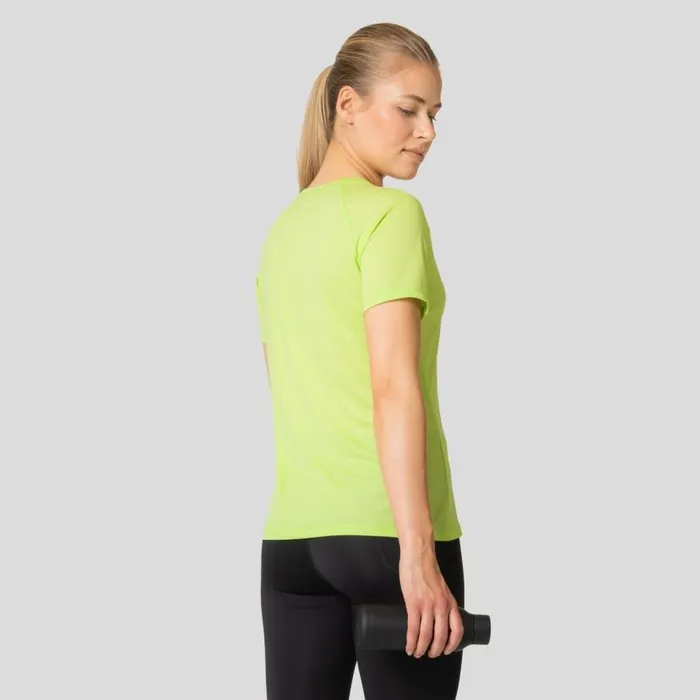Odlo Tshirts and Polos The Essentials Print Running TShirt Sharp Green 8211 Women
