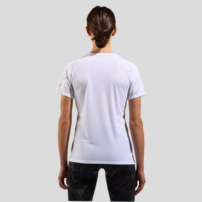 Odlo Tshirts and Polos The Essentials Print Running TShirt White 8211 Women