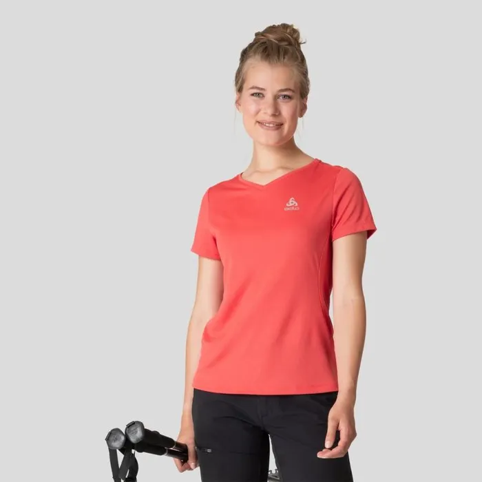 Odlo Tshirts and Polos The FDry VNeck TShirt Cayenne 8211 Women